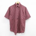 L★古着 ピューリタン 半袖 シャツ メンズ 00年代 00s ボタンダウン 赤他 レッド チェック 25aug23 中古 トップス
