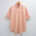 XL★古着 ラルフローレン Ralph Lauren 半袖 ブランド シャツ メンズ 90年代 90s ワンポイントロゴ BLAKE オックスフォード 大きいサイズ コットン ボタンダウン 薄オレンジ 25aug23 中古 トップス