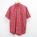 L★古着 ラルフローレン Ralph Lauren チャップス 半袖 ブランド シャツ メンズ 90年代 90s ボタンダウン 赤他 レッド チェック 25aug23 中古 トップス
