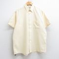 XL★古着 バンヒューセン 半袖 シャツ メンズ 90年代 90s オックスフォード 大きいサイズ コットン ボタンダウン USA製 薄黄 イエロー 25aug29 中古 トップス