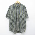 XL★古着 ピューリタン 半袖 シャツ メンズ 00年代 00s 大きいサイズ ボタンダウン 薄緑他 チェック 26mar28