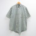 XL★古着 アバクロンビー 半袖 シャツ メンズ 大きいサイズ コットン ボタンダウン 緑他 チェック 26mar31