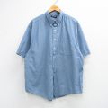 XL★古着 ピューリタン 半袖 シャツ メンズ 00年代 00s 大きいサイズ ボタンダウン 薄青 26mar31