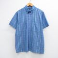 XL★古着 バンヒューセン 半袖 シャツ メンズ 80年代 80s ボタンダウン 青他 26mar31