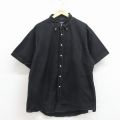 XL★古着 ランズエンド 半袖 シャツ メンズ 00年代 00s 大きいサイズ コットン ボタンダウン 黒 26apr06