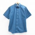 L★古着 エルエルビーン 半袖 シャツ メンズ コットン ボタンダウン 薄紺他 チェック 26apr09