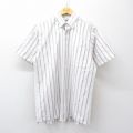 L★古着 バンヒューセン 半袖 シャツ メンズ 90年代 90s ボタンダウン 白他 ストライプ 26apr10