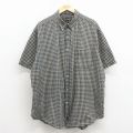 XL★古着 アバクロンビー 半袖 シャツ メンズ 00年代 00s 大きいサイズ コットン ボタンダウン 紺他 チェック 26apr11