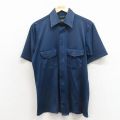 M★古着 バンヒューセン 半袖 シャツ メンズ 80年代 80s 紺 26apr11