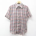 M★古着 半袖 シャツ メンズ 70年代 70s 白他 チェック 26apr13