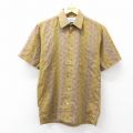 M★古着 バンヒューセン 半袖 シャツ メンズ 90年代 90s 茶他 ストライプ 26apr13