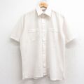 L★古着 半袖 シャツ メンズ 80年代 80s 白他 ストライプ 26apr14