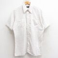 XL★古着 JCペニー 半袖 シャツ メンズ 70年代 70s 白他 チェック 26apr14