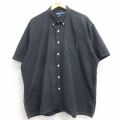 XL★古着 ラルフローレン 半袖 ブランド シャツ メンズ 90年代 90s ワンポイントロゴ GREGGOR 大きいサイズ コットン ボタンダウン 黒 チェック 26apr14