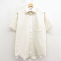 L★古着 バンヒューセン 半袖 シャツ メンズ 90年代 90s 薄黄 ストライプ 26apr15