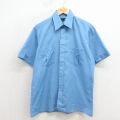 L★古着 JCペニー 半袖 シャツ メンズ 80年代 80s 薄紺 26apr15