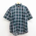 XL★古着 GANT 半袖 シャツ メンズ 00年代 00s ヨット コットン ボタンダウン 緑他 チェック【spe】 26apr15
