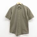 L★古着 エルエルビーン 半袖 シャツ メンズ 00年代 00s コットン ボタンダウン 茶他 チェック 26apr15