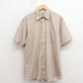 XL★古着 ピエールカルダン 半袖 ブランド シャツ メンズ 90年代 90s ロング丈 ベージュ 26apr15