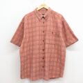 XL★古着 ウールリッチ 半袖 シャツ メンズ 大きいサイズ コットン ボタンダウン 薄エンジ 26apr15