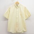 L★古着 ランズエンド 半袖 シャツ メンズ 90年代 90s ボタンダウン USA製 黄 26apr17