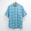 XL★古着 ボストントレーダーズ 半袖 シャツ メンズ 00年代 00s コットン ボタンダウン 水色他 チェック 26apr21
