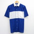 M★古着 半袖 シャツ メンズ 80年代 80s USA製 青他 26apr22