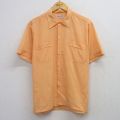 L★古着 半袖 シャツ メンズ 80年代 80s オレンジ系 26apr22