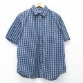 L★古着 ギャップ GAP 半袖 シャツ メンズ 00年代 00s コットン 濃紺他 チェック【spe】 26apr22