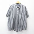 XL★古着 ピューリタン 半袖 シャツ メンズ 00年代 00s 大きいサイズ グレー他 ストライプ 26apr22