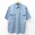 XL★古着 ルート66 半袖 シャツ メンズ 00年代 00s コットン 薄紺系 26apr22