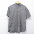 XL★古着 ドッカーズ 半袖 シャツ メンズ コットン ボタンダウン 茶他 チェック 26apr24
