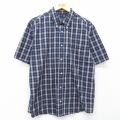 L★古着 ベーシックエディションズ 半袖 シャツ メンズ 90年代 90s ボタンダウン 紺他 チェック 26apr24