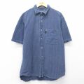 L★古着 グラミチ 半袖 シャツ メンズ 90年代 90s ジャガード コットン USA製 紺他【spe】 26apr24