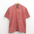 L★古着 アバクロンビー 半袖 シャツ メンズ 90年代 90s コットン 赤他 チェック 26apr25