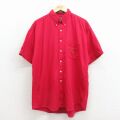 XL★古着 ラルフローレン チャップス 半袖 ブランド シャツ メンズ 90年代 90s ワンポイントロゴ 大きいサイズ コットン ボタンダウン 赤 26apr27