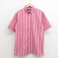 XL★古着 アロー 半袖 シャツ メンズ 80年代 80s ボタンダウン ピンク他 ストライプ 26apr27