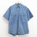 XL★古着 ビューグルボーイ 半袖 シャツ メンズ 00年代 00s コットン 紺 26apr27