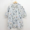 L★古着 コロンビア 半袖 シャツ メンズ 00年代 00s 魚 コットン 白【spe】 26apr27