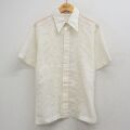 L★古着 半袖 シャツ メンズ 70年代 70s 刺繍 白系 26apr27