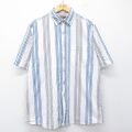 L★古着 FADED GLORY 半袖 シャツ メンズ 90年代 90s コットン 白他 ストライプ 26apr28
