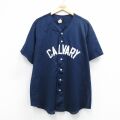 XL★古着 ウィルソン 半袖 ベースボール シャツ メンズ 90年代 90s CALVARY メッシュ地 大きいサイズ USA製 濃紺 26apr28