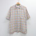 L★古着 半袖 シャツ メンズ 80年代 80s 白他 チェック 26apr28