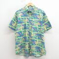 XL★古着 半袖 シャツ メンズ 00年代 00s 総柄 緑他 26apr30