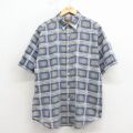 L★古着 FADED GLORY 半袖 シャツ メンズ 00年代 00s コットン 紺 チェック 26apr30