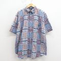 ノーティカ 90s 半袖シャツ ワンポイントロゴ ネイビーチェック XL | 古着
