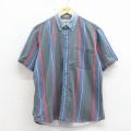 レッドヘッド 00s 半袖シャツ ストライプ ネイビー L | 古着