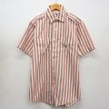 80s 半袖シャツ ストライプ レッド L | 古着