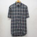 90s 半袖シャツ ネイビーチェック L | 古着