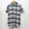 XL★古着 半袖 シャツ メンズ 90年代 90s USA製 グレー他 チェック 26may01